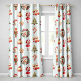 Nutcracker  Wreath Cake Girl Christmas Tree on Green Stripe Background Seamless  Readymade Eyelet Ring Top Thermal 100% Blackout Curtains