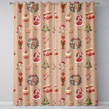 Nutcracker  Wreath Cake Girl on Peach Background with Snow Dots Seamless  Readymade Eyelet Ring Top Thermal 100% Blackout Curtains