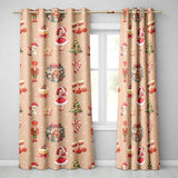 Nutcracker  Wreath Cake Girl on Peach Background with Snow Dots Seamless  Readymade Eyelet Ring Top Thermal 100% Blackout Curtains