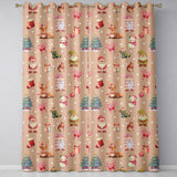 Christmas Gnome Reindeer Snowman Gift  on Peach Snow Dot Background Seamless  Readymade Eyelet Ring Top Thermal 100% Blackout Curtains