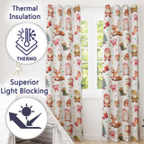 Christmas Gnome Reindeer Snowman Gift  on Cream Polka Dot Background Seamless  Readymade Eyelet Ring Top Thermal 100% Blackout Curtains