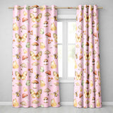 Vintage Butterfly Bees Mushrooms  Illustration Soft Pink Background Seamless  Readymade Eyelet Ring Top Thermal 100% Blackout Curtains