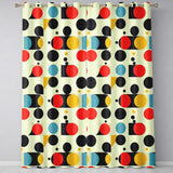 Abstract Bold Circle Shapes Mid Century Modern Seamless Pattern  Readymade Eyelet Ring Top Thermal 100% Blackout Curtains