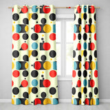 Abstract Bold Circle Shapes Mid Century Modern Seamless Pattern  Readymade Eyelet Ring Top Thermal 100% Blackout Curtains