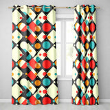 Abstract Geometric Shapes Colorful Modern  Seamless Pattern  Readymade Eyelet Ring Top Thermal 100% Blackout Curtains