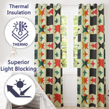 Abstract  Starburst Shapes Vintage Texture Seamless Pattern  Readymade Eyelet Ring Top Thermal 100% Blackout Curtains