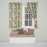Abstract Scattered Star Shapes Colorful  Seamless Pattern  Readymade Eyelet Ring Top Thermal 100% Blackout Curtains