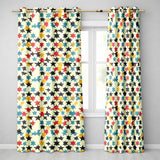Abstract Scattered Star Shapes Colorful  Seamless Pattern  Readymade Eyelet Ring Top Thermal 100% Blackout Curtains
