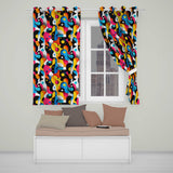 Abstract Organic Fluid Shapes Vibrant  Seamless Pattern  Readymade Eyelet Ring Top Thermal 100% Blackout Curtains