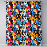 Abstract Organic Fluid Shapes Vibrant  Seamless Pattern  Readymade Eyelet Ring Top Thermal 100% Blackout Curtains