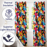 Abstract Organic Fluid Shapes Vibrant  Seamless Pattern  Readymade Eyelet Ring Top Thermal 100% Blackout Curtains
