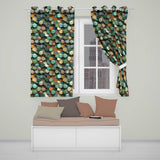 Abstract 3D Hexagon Mosaic Modern Geometric Seamless Pattern  Readymade Eyelet Ring Top Thermal 100% Blackout Curtains