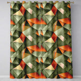 Abstract Faceted Polygon Earth Tone Seamless Pattern  Readymade Eyelet Ring Top Thermal 100% Blackout Curtains