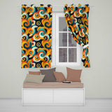 Abstract Modern Fluid Curl Shapes Vibrant Seamless Pattern  Readymade Eyelet Ring Top Thermal 100% Blackout Curtains