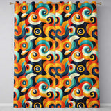 Abstract Modern Fluid Curl Shapes Vibrant Seamless Pattern  Readymade Eyelet Ring Top Thermal 100% Blackout Curtains