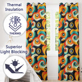 Abstract Modern Fluid Curl Shapes Vibrant Seamless Pattern  Readymade Eyelet Ring Top Thermal 100% Blackout Curtains
