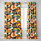 Abstract Modern Fluid Curl Shapes Vibrant Seamless Pattern  Readymade Eyelet Ring Top Thermal 100% Blackout Curtains