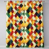Abstract Geometric Diamond Shapes  Color Seamless Pattern  Readymade Eyelet Ring Top Thermal 100% Blackout Curtains