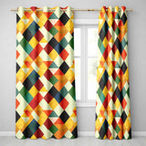 Abstract Geometric Diamond Shapes  Color Seamless Pattern  Readymade Eyelet Ring Top Thermal 100% Blackout Curtains