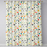 Abstract Modern Bauhaus Style Lines Dots Seamless Pattern  Readymade Eyelet Ring Top Thermal 100% Blackout Curtains