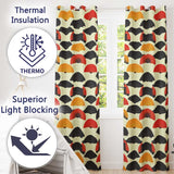 Abstract Japanese Folding Fan Minimal Seamless Pattern  Readymade Eyelet Ring Top Thermal 100% Blackout Curtains