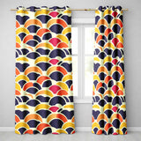 Abstract Geometric Fan Shapes Overlap Seamless Pattern  Readymade Eyelet Ring Top Thermal 100% Blackout Curtains