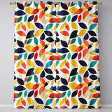 Abstract Colorful Minimal Leaf Shapes Modern Seamless Pattern  Readymade Eyelet Ring Top Thermal 100% Blackout Curtains