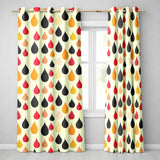 Abstract Hanging Teardrop Motif  Minimal Seamless Pattern  Readymade Eyelet Ring Top Thermal 100% Blackout Curtains
