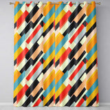 Abstract Bold Layered Stripe Shapes Modern Art Seamless Pattern  Readymade Eyelet Ring Top Thermal 100% Blackout Curtains