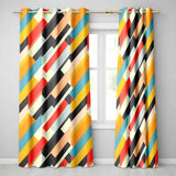 Abstract Bold Layered Stripe Shapes Modern Art Seamless Pattern  Readymade Eyelet Ring Top Thermal 100% Blackout Curtains