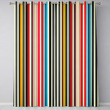 Abstract Wavy Vertical Color Lines  Seamless Pattern  Readymade Eyelet Ring Top Thermal 100% Blackout Curtains