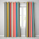 Abstract Wavy Vertical Color Lines  Seamless Pattern  Readymade Eyelet Ring Top Thermal 100% Blackout Curtains