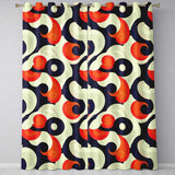 Abstract  Swirl Shapes Bold Contrast Seamless Pattern  Readymade Eyelet Ring Top Thermal 100% Blackout Curtains