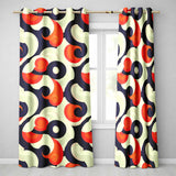 Abstract  Swirl Shapes Bold Contrast Seamless Pattern  Readymade Eyelet Ring Top Thermal 100% Blackout Curtains