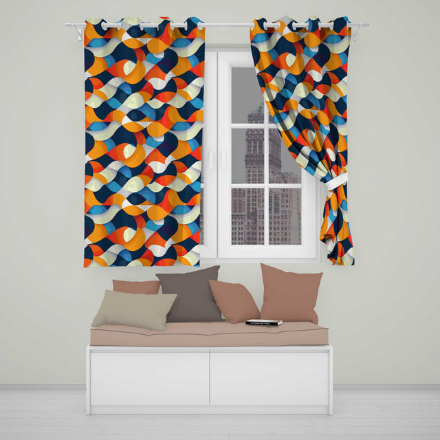 Abstract Fluid Organic Shapes Modern Color Blend Seamless Pattern  Readymade Eyelet Ring Top Thermal 100% Blackout Curtains