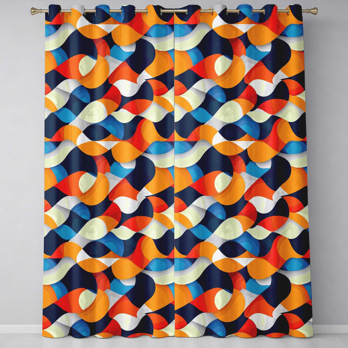 Abstract Fluid Organic Shapes Modern Color Blend Seamless Pattern  Readymade Eyelet Ring Top Thermal 100% Blackout Curtains