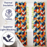 Abstract Fluid Organic Shapes Modern Color Blend Seamless Pattern  Readymade Eyelet Ring Top Thermal 100% Blackout Curtains