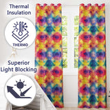 Abstract Kaleidoscope Prism Shapes Vibrant Symmetry Seamless Pattern  Readymade Eyelet Ring Top Thermal 100% Blackout Curtains