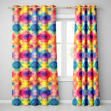 Abstract Kaleidoscope Prism Shapes Vibrant Symmetry Seamless Pattern  Readymade Eyelet Ring Top Thermal 100% Blackout Curtains