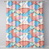 Abstract Pastel Paper Cut Shapes Soft Layered Texture Seamless Pattern  Readymade Eyelet Ring Top Thermal 100% Blackout Curtains