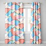 Abstract Pastel Paper Cut Shapes Soft Layered Texture Seamless Pattern  Readymade Eyelet Ring Top Thermal 100% Blackout Curtains