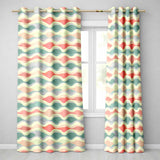 Abstract Layered Wavy Lines Soft Pastel Flowing Seamless Pattern  Readymade Eyelet Ring Top Thermal 100% Blackout Curtains