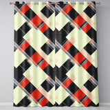 Abstract Textile Inspired Patchwork Stripes Modern  Seamless Pattern  Readymade Eyelet Ring Top Thermal 100% Blackout Curtains