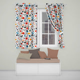 Abstract Playful Bauhaus Style Shapes Colorful Modern Seamless Pattern  Readymade Eyelet Ring Top Thermal 100% Blackout Curtains