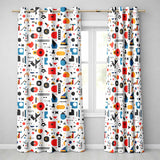 Abstract Playful Bauhaus Style Shapes Colorful Modern Seamless Pattern  Readymade Eyelet Ring Top Thermal 100% Blackout Curtains