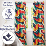 Bold  Swirl Shapes Vibrant Abstract Flow Seamless Pattern  Readymade Eyelet Ring Top Thermal 100% Blackout Curtains