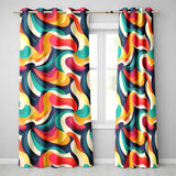 Bold  Swirl Shapes Vibrant Abstract Flow Seamless Pattern  Readymade Eyelet Ring Top Thermal 100% Blackout Curtains