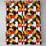 Colorful Abstract Petal Shapes Geometric Floral Seamless Pattern  Readymade Eyelet Ring Top Thermal 100% Blackout Curtains