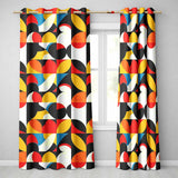 Colorful Abstract Petal Shapes Geometric Floral Seamless Pattern  Readymade Eyelet Ring Top Thermal 100% Blackout Curtains
