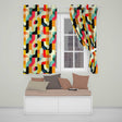 Geometric Color Block Rounded Shapes Modern Seamless Pattern  Readymade Eyelet Ring Top Thermal 100% Blackout Curtains